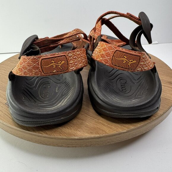 Chaco Womens Z/Cloud Sandals W9 Adjustable Straps Orange Brown Durable Outdoor‎ - Picture 7 of 8